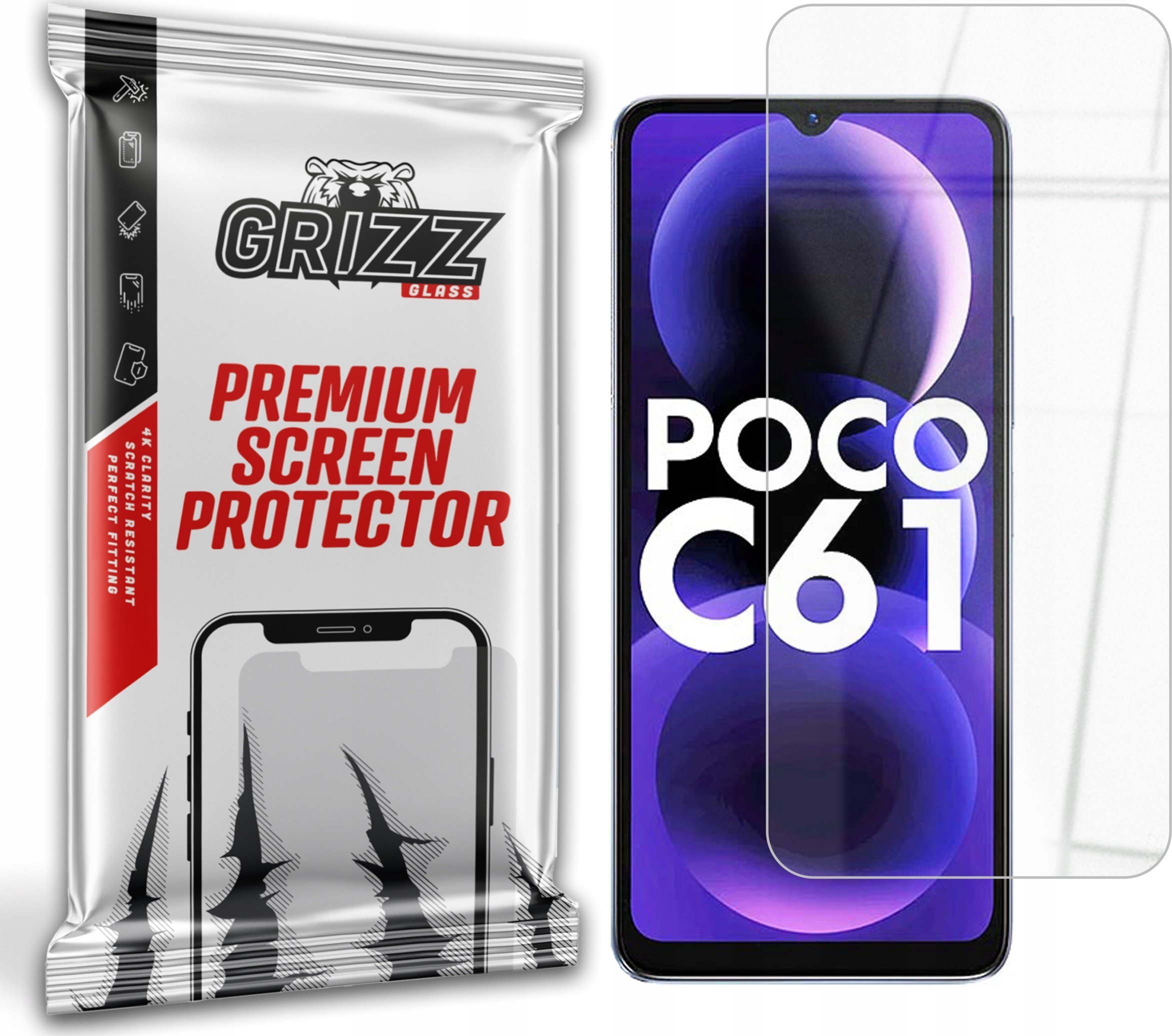 GrizzGlass Szkło hybrydowe GrizzGlass HybridGlass do Xiaomi POCO C61