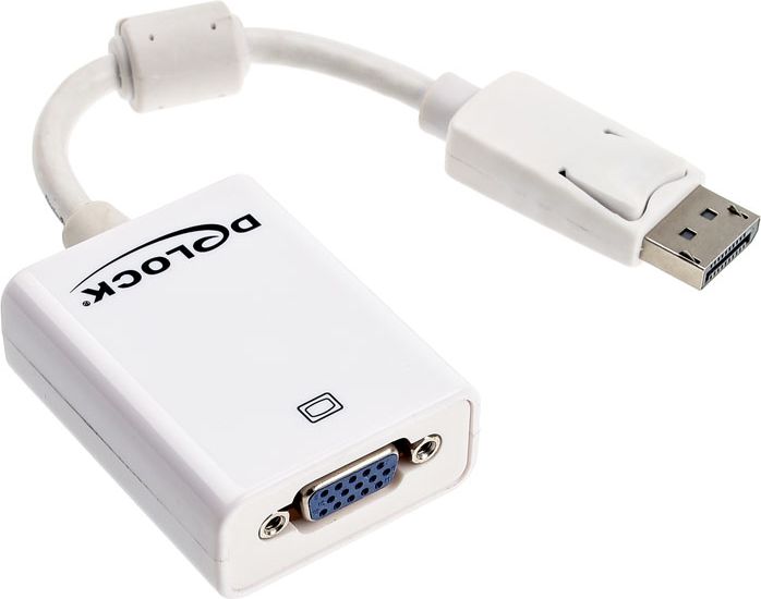 Adapter AV Delock DisplayPort - D-Sub (VGA) biały (61766)