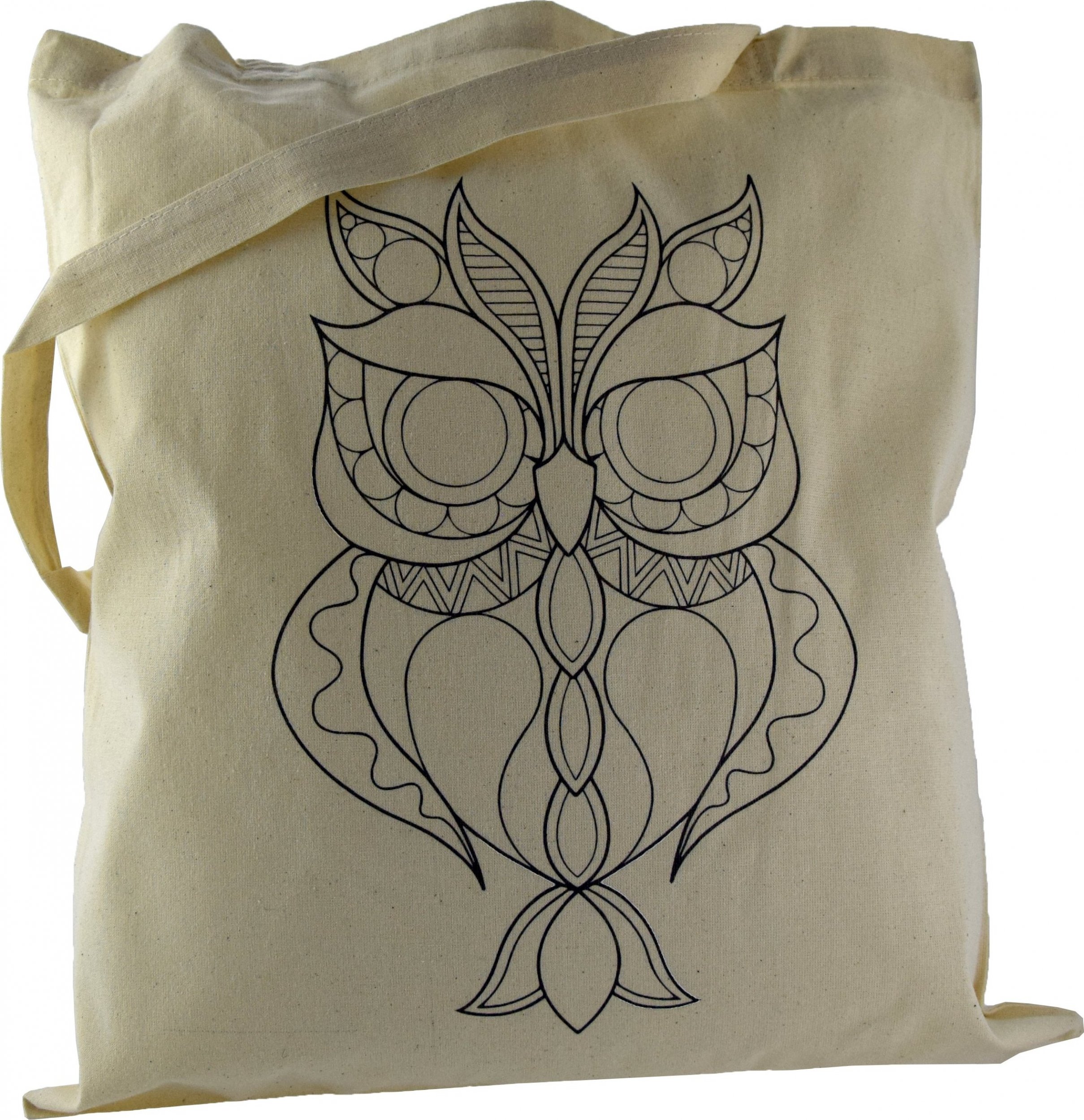 TorbyPRO torba bawełniana ECRU nadruk SOWA