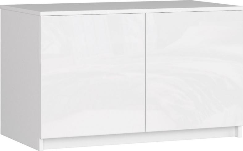 Fabryka Mebli Akord Nadstawka na szafę S 90 cm - biała-biały połysk - 2 drzwi