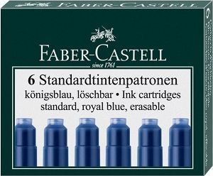 Faber-Castell NABOJE ATRAMENTOWE KRÓTKIE NIEBIESKIE 6 SZT. KARTONIK (185506 FC)