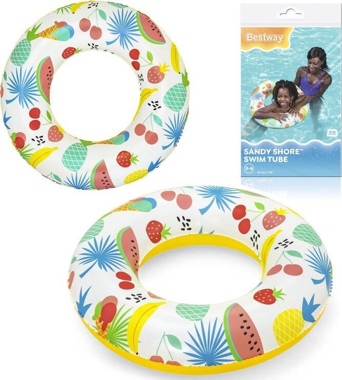 Bestway Dmuchane koło do pływania żółte OWOCE 61cm 36014 B