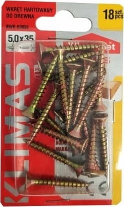 Wkręt-met Wkręty hartowane do drewna 5x35mm 18szt PZ2 złote