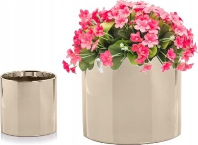 Polnix Osłonka ceramiczna złota 8x8cm galmour walec