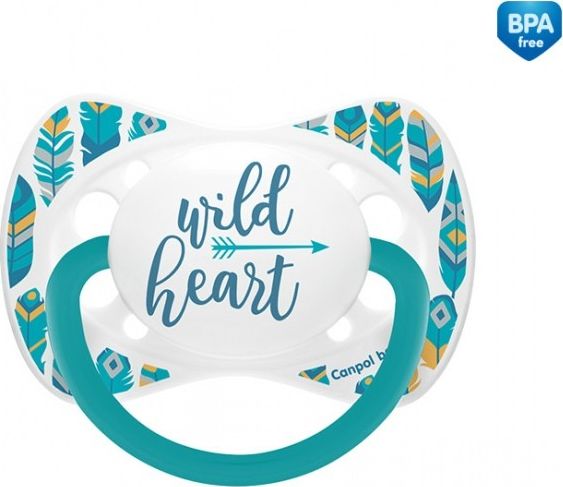 Canpol Smoczek silikonowy symetryczny Wild Nature 6-18m turkusowy