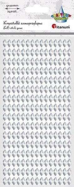 Kryształki samoprzylepne markizy 24szt srebrne