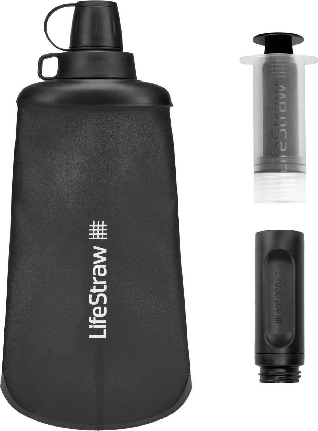 LifeStraw Butelka z filtrem Lifestraw Peak Series Flex Squeeze Bottle 650ml - dark grey Uniwersalny