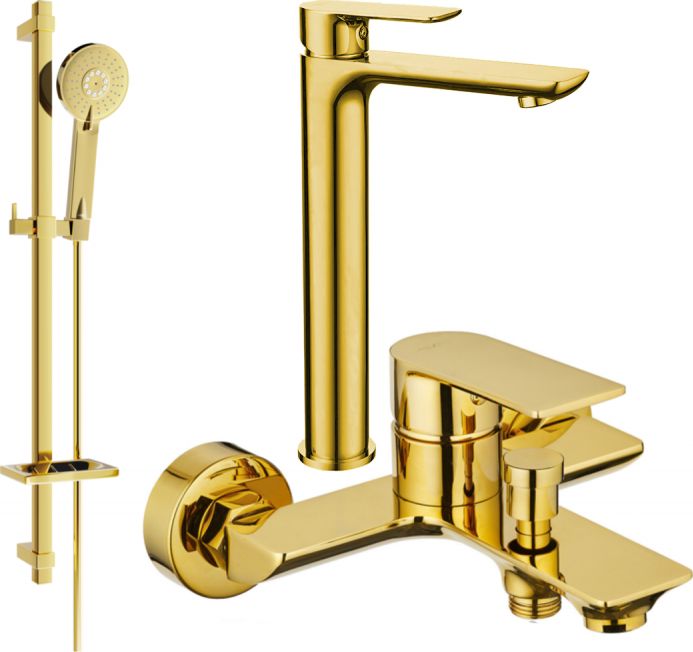 Mexen Mexen Alfa DQ40 zestaw wannowy, złoty - 745713DQ40-50