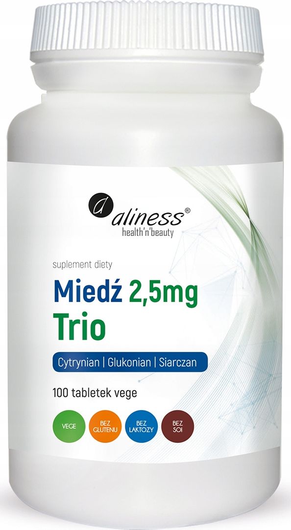MEDICALINE Aliness, Miedź Trio 2.5mg, 100 tabletek vege
