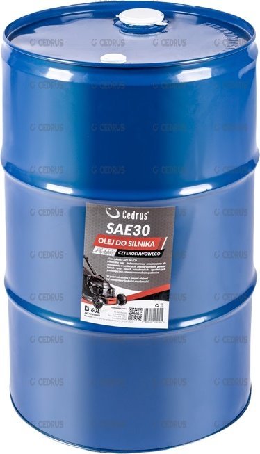 Cedrus OLEJ SILNIKOWY CEDRUS SAE30 BECZKA 60L DO SILNIKA KOSIAREK TRAKTORKÓW AGREGATÓW GLEBOGRYZAREK ZAMIATAREK NAC,OLEO-MAC,STIHL,B&S Briggs & Stratt