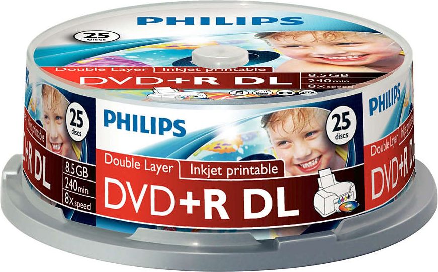 Philips DVD+R DL 8.5 GB 4x 25 sztuk (DR8I8B25F)