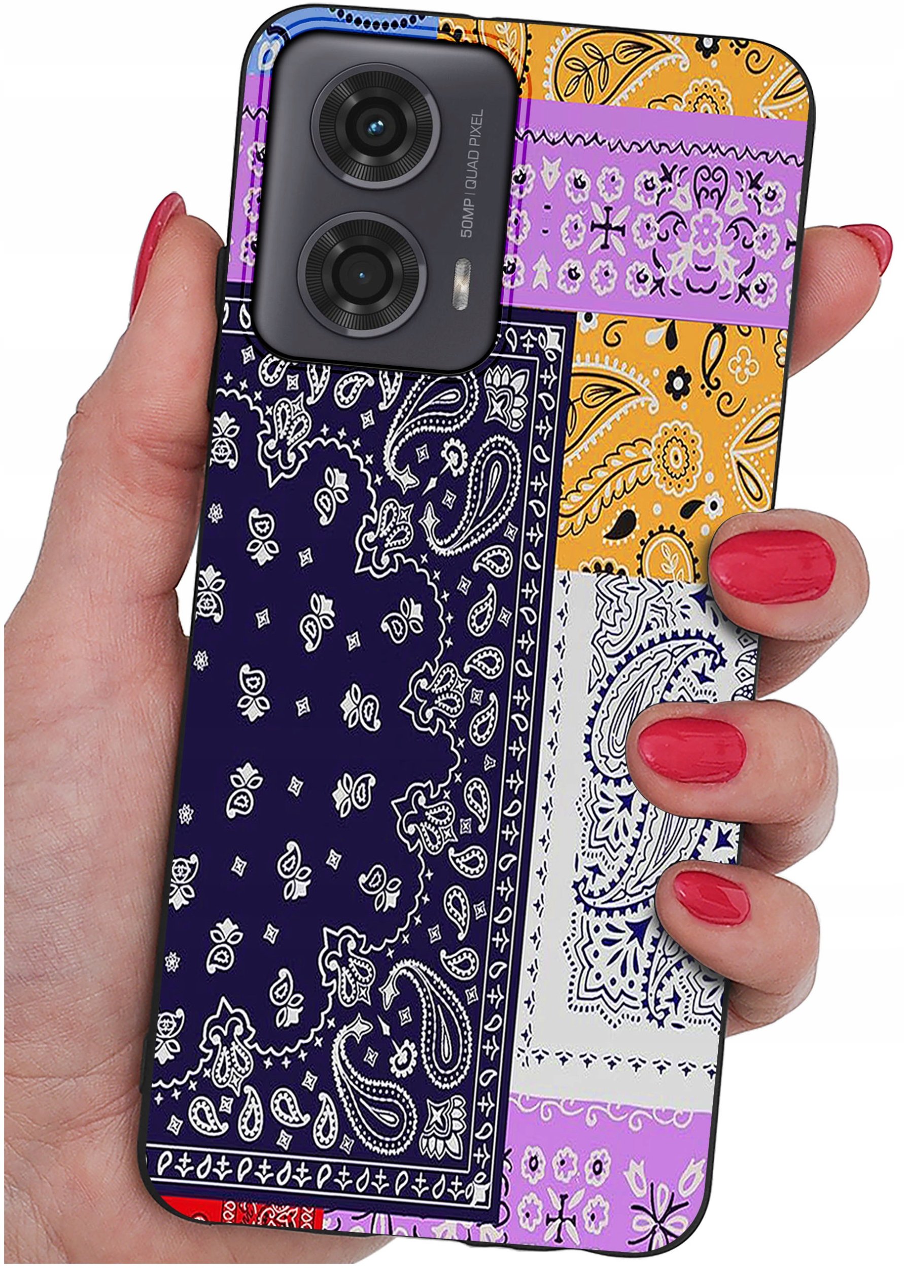 krainaGSM Etui do Motorola Moto G24 | G24 POWER | G04 | E14 WZORY | SILIKONOWE MATT SZKŁO