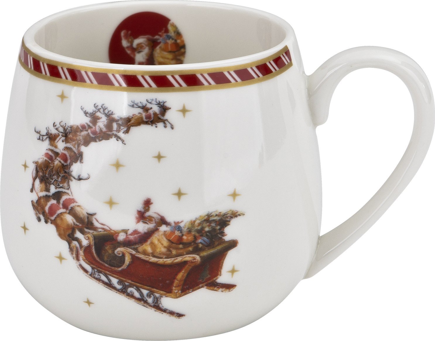 DUO Kubek porcelanowy baryłka 430ml SANTA ON SLEIGH