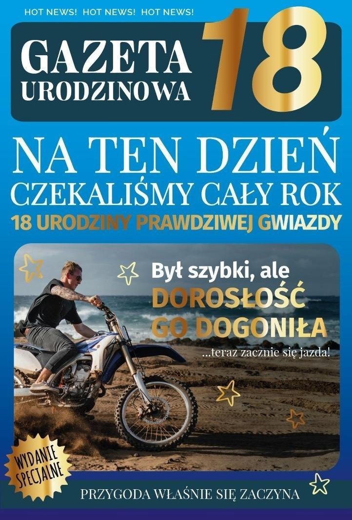 Karnet Urodziny gazeta Osiemnastka