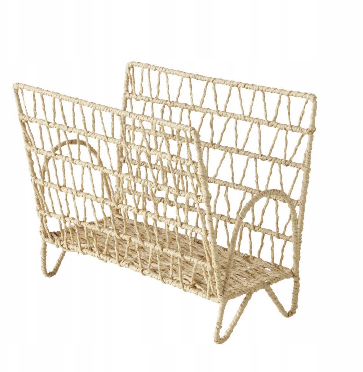 Gazetnik z metalu i papierowej plecionki CORDA, wys. 29 cm