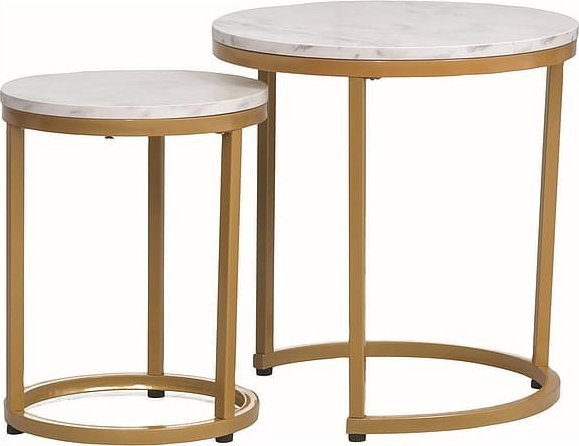 Triton Ława HOLA biała efekt marmuru/złoty (zestaw)