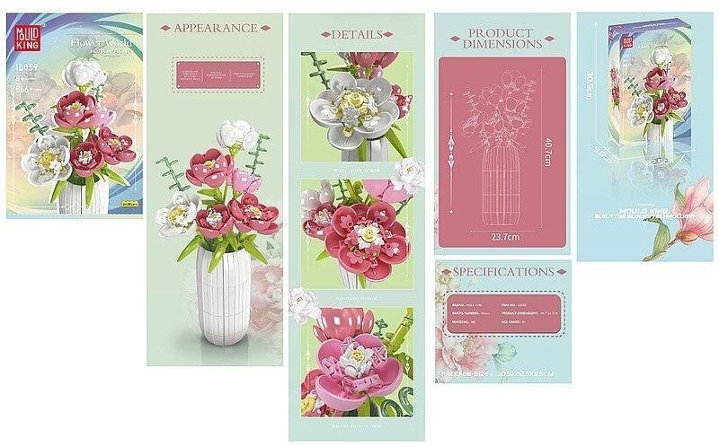 Klocki - kwiaty w wazonie