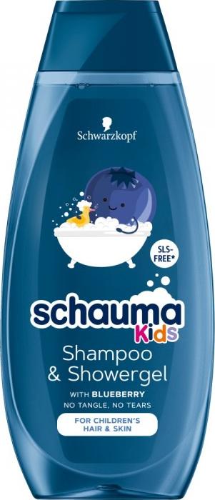 Schauma SCHAUMA_Kids Shampoo and Showergel szampon do wszystkich rodzajów włosów i żel pod prysznic dla dzieci Blueberry 400ml