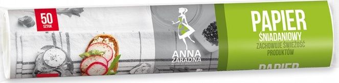 Anna Zaradna Papier śniadaniowy ANNA ZARADNA, 50 szt., rolka, biały