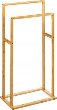 5five Stojak na ręczniki do łazienki, podwójny, z bambusa, 42 x 24,2 x 81,5 cm