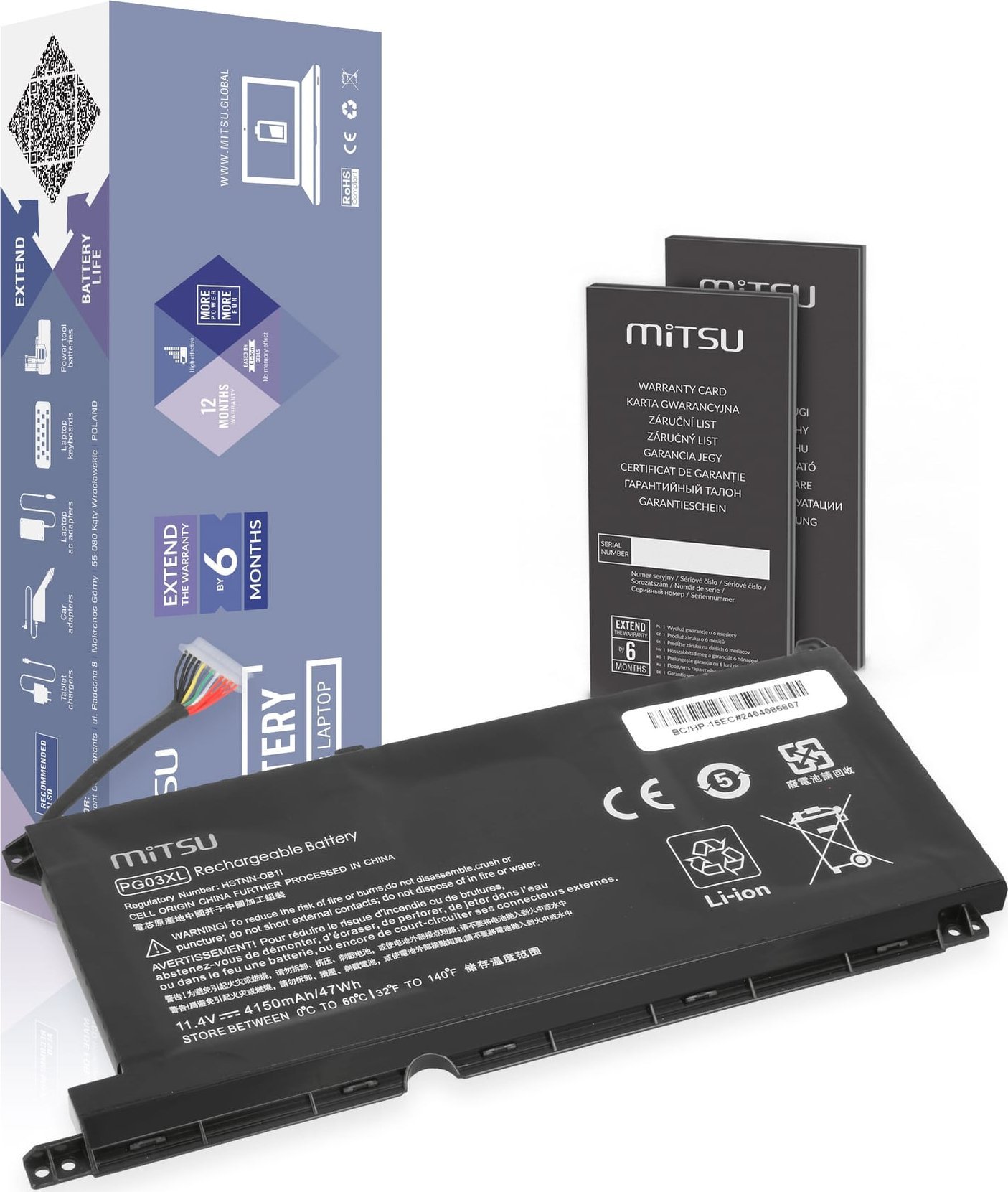 Bateria Mitsu Bateria Mitsu do HP Pavilion Gaming 15-DK, 15-T, 16-A