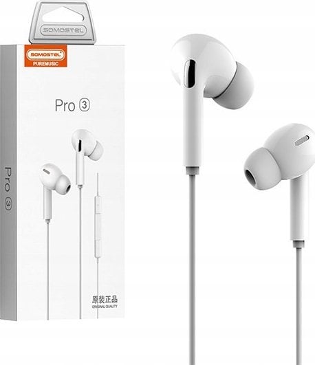 Słuchawki Somostel SŁUCHAWKI UNIWERSALNE SOMOSTEL TYP-C BIAŁE DOUSZNE PRO-3 NEW CHIP S23 DIGITAL AUDIO