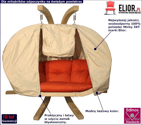 Elior Grafitowy pokrowiec na fotel wiszący - Parys 3X