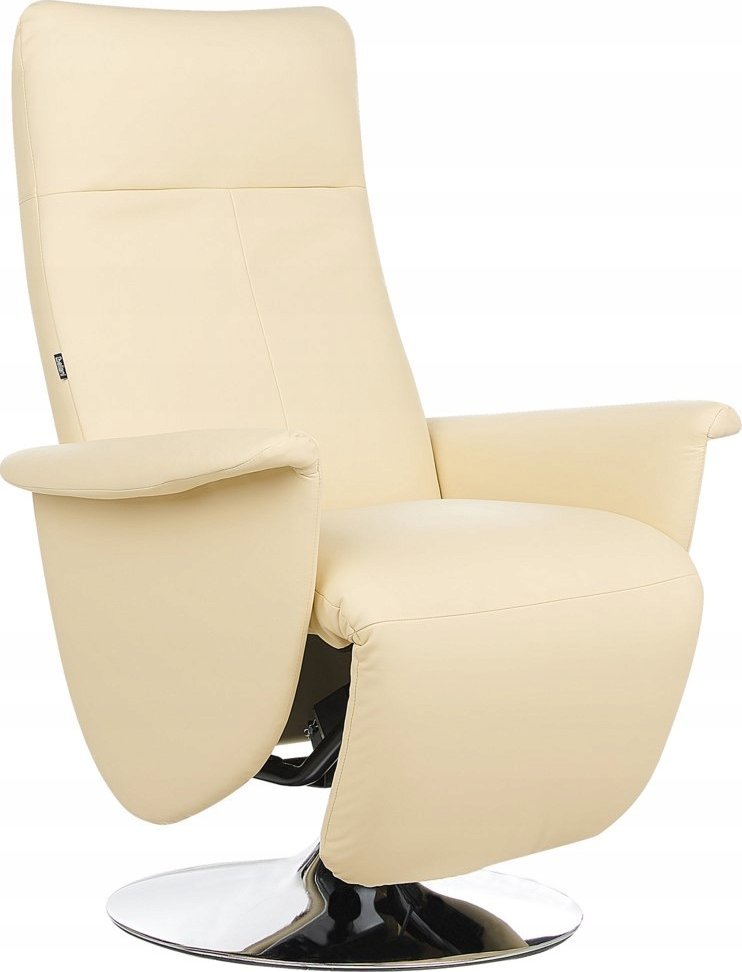 Beliani Fotel rozkładany ekoskóra beżowy PRIME