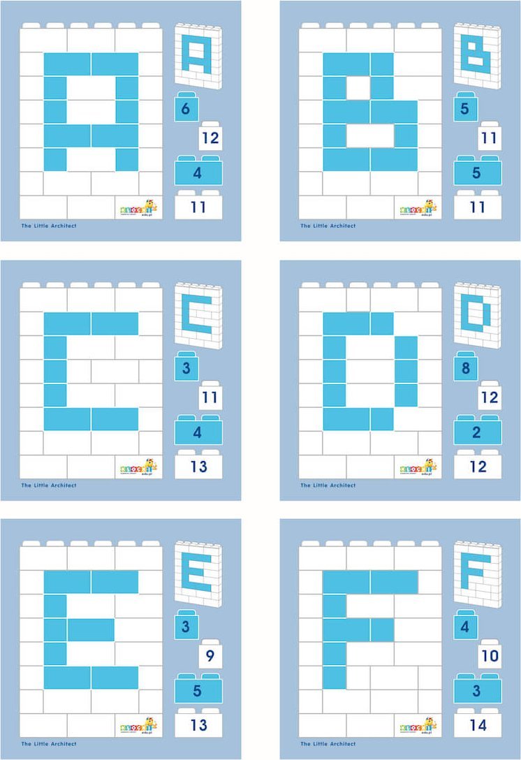 Instrukcje 1:1 Little Architekt Litery i Cyfry 17 szt.