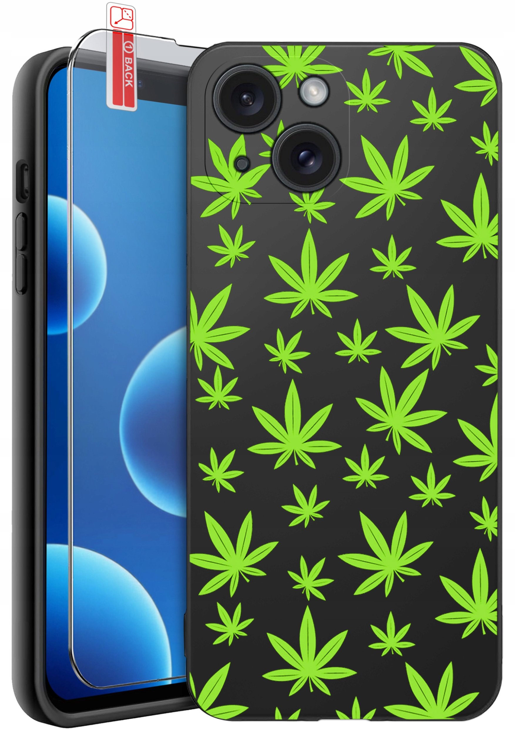 ETUI do iPhone 13 | 14 | WZORY | SILIKONOWE MATT CASE + SZKŁO 9H