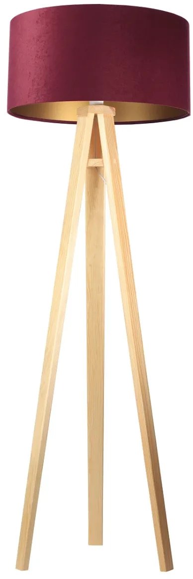 Lampa stojąca HOME 50 bordowa/złota/sosna BPS KONCEPT