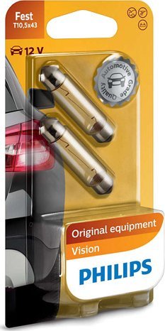 Philips ŻARÓWKA RURKOWA 12V/10W 10,5X40MM BLISTER 2SZT