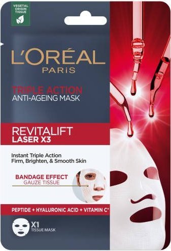 L’Oreal Paris LOREAL_Revitalift Laser X3 przeciwzmarszczkowa maska w płachcie o potrójnym działaniu 28g