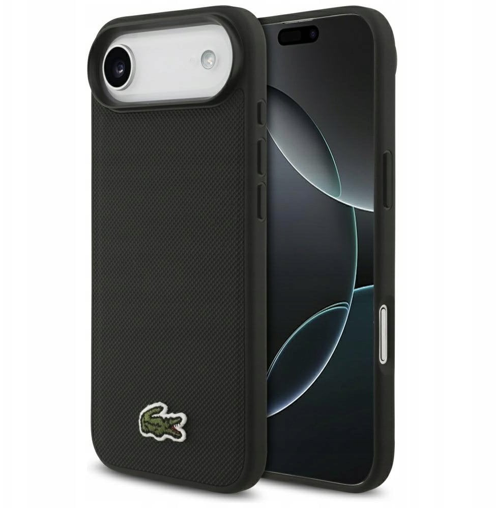 Etui Lacoste Iconic Petit Pique Woven Logo MagSafe do iPhone Air czarny