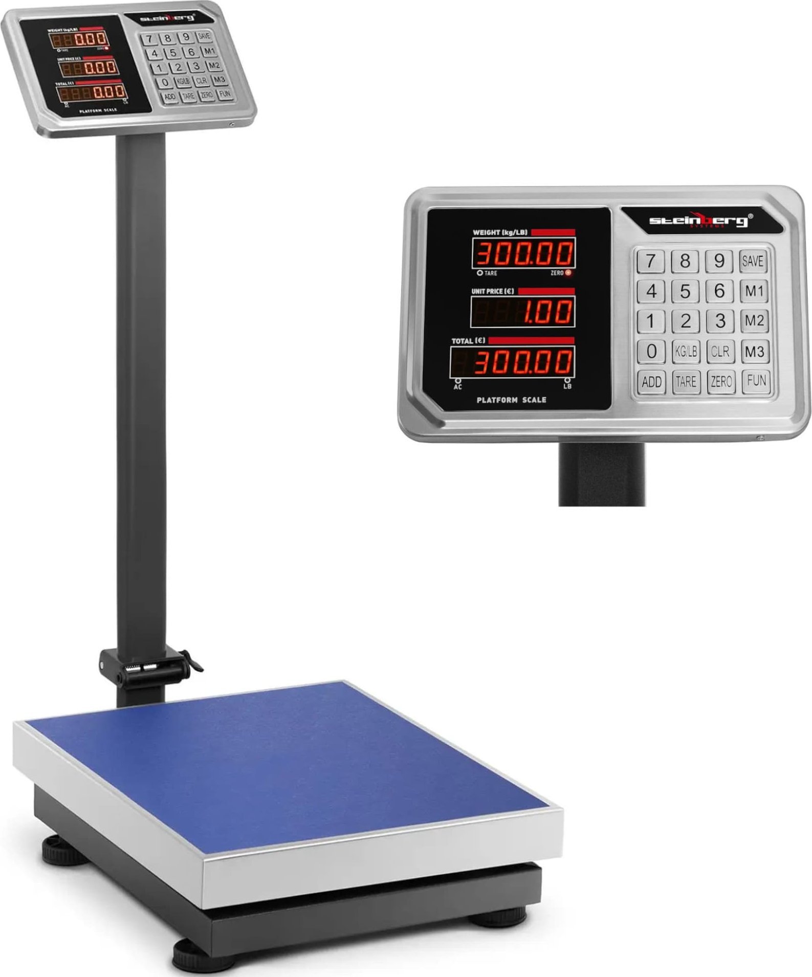 Waga platformowa magazynowa licząca LED 40 x 50 cm 300 kg / 50 g