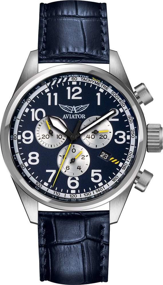 Zegarek Aviator Zegarek męski Aviator V.2.25.0.170.4 niebieski