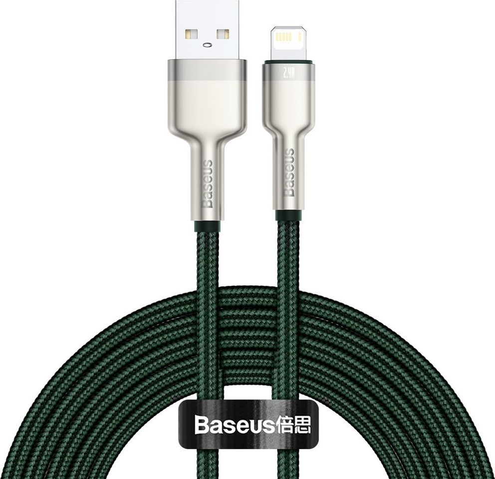 Kabel USB Baseus USB-A - Lightning 2 m Zielony (baseus_20210316155025)
