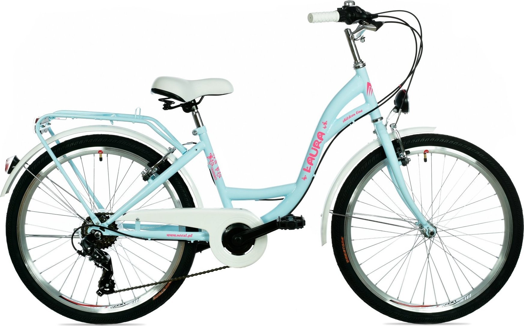 NEEXT Dziewczęcy Rower Miejski 24 LAURA 6 bieg SHIMANO