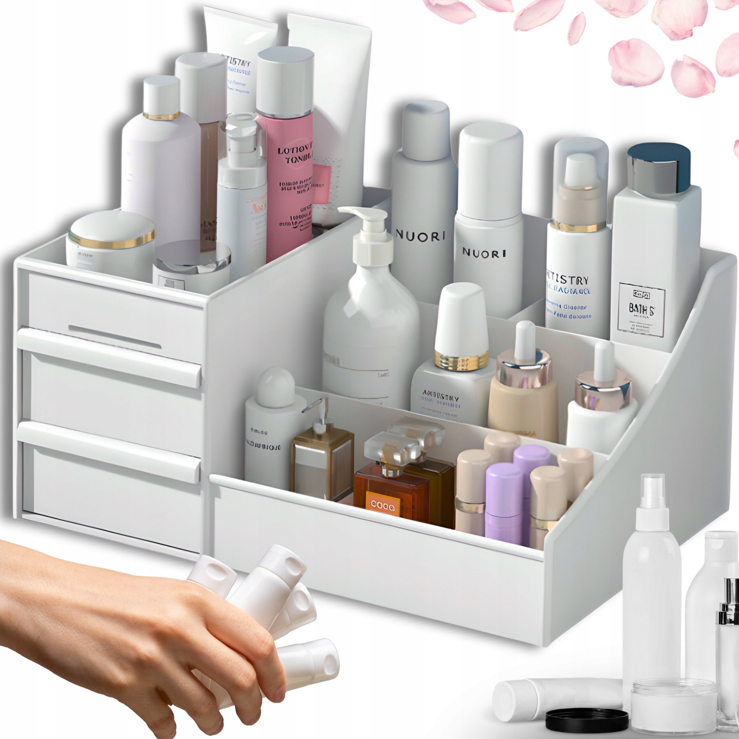 ER4 SZKATUŁKA ORGANIZER NA KOSMETYKI POJEMNIK KUFEREK NA BIŻUTERIE 2 SZUFLADY