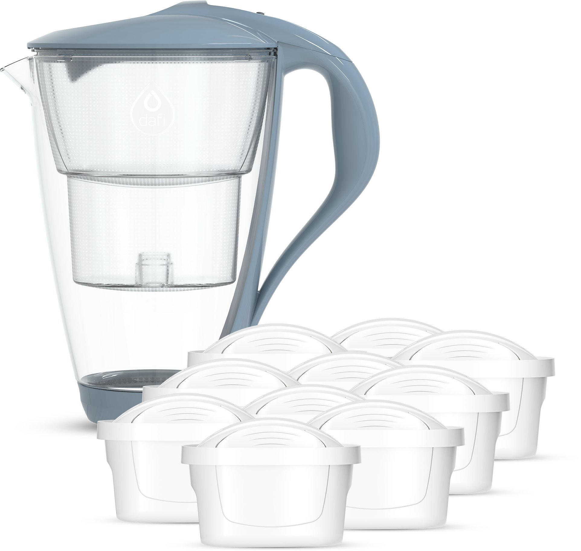 Dzbanek filtrujący Dafi Szklany dzbanek CRYSTAL LED stalowy 10xUnimax