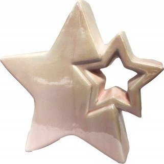 Kaemingk Figurka porcelanowa gwiazdka różowa 18,5 cm