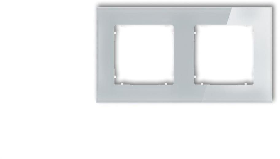 ICON Ramka uniwersalna podwójna kwadratowa - efekt szkła (ramka: szara spód: biały) 15-0-IRSK-2