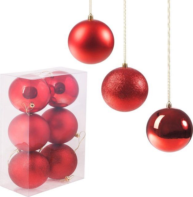 Springos Bombki choinkowe na choinkę 10 cm zestaw 6 szt. UNIWERSALNY