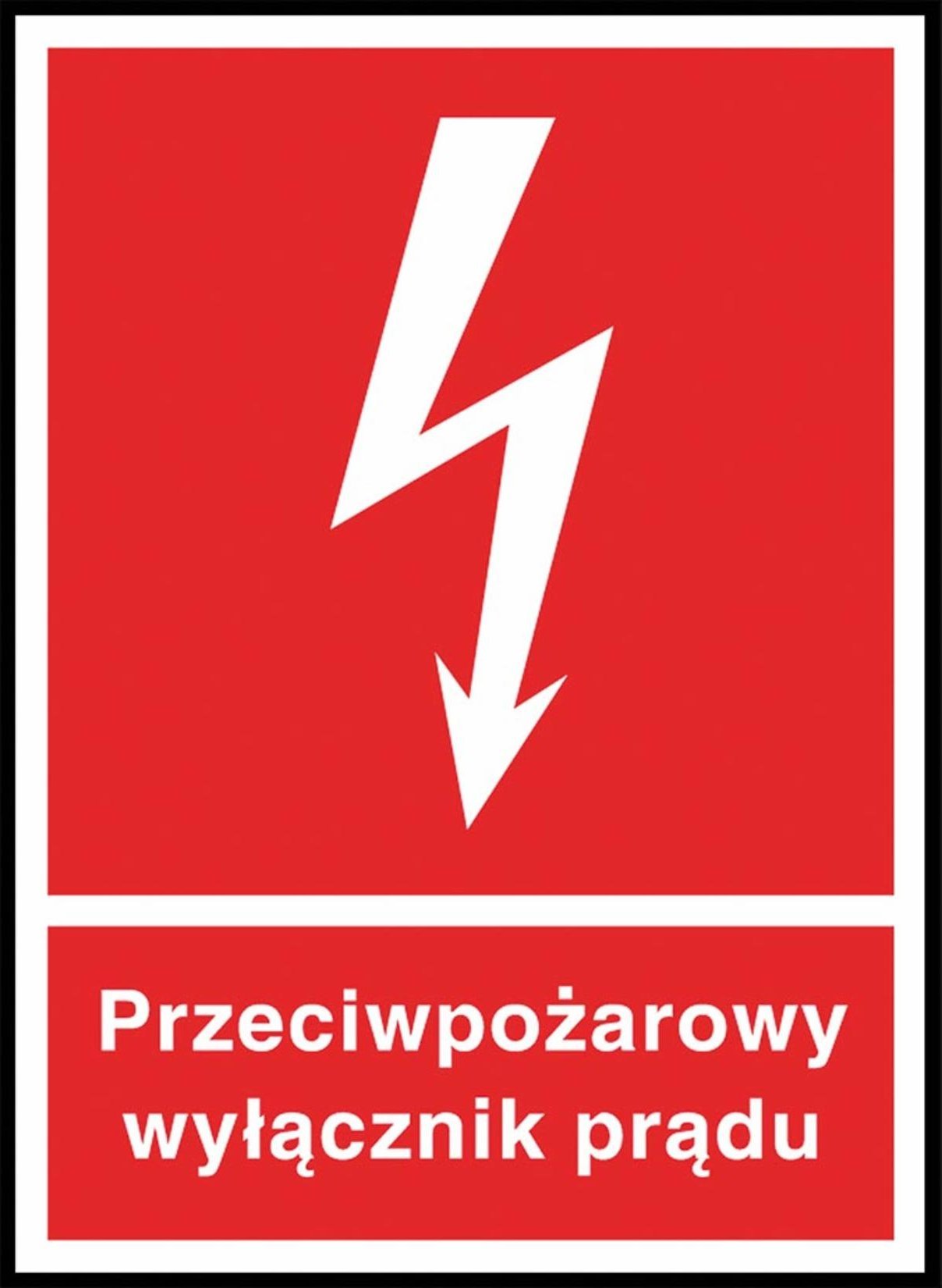 Reis Z-31P - Znak ochrony ppoż.Przeciwpożarowy wyłącznik prądu