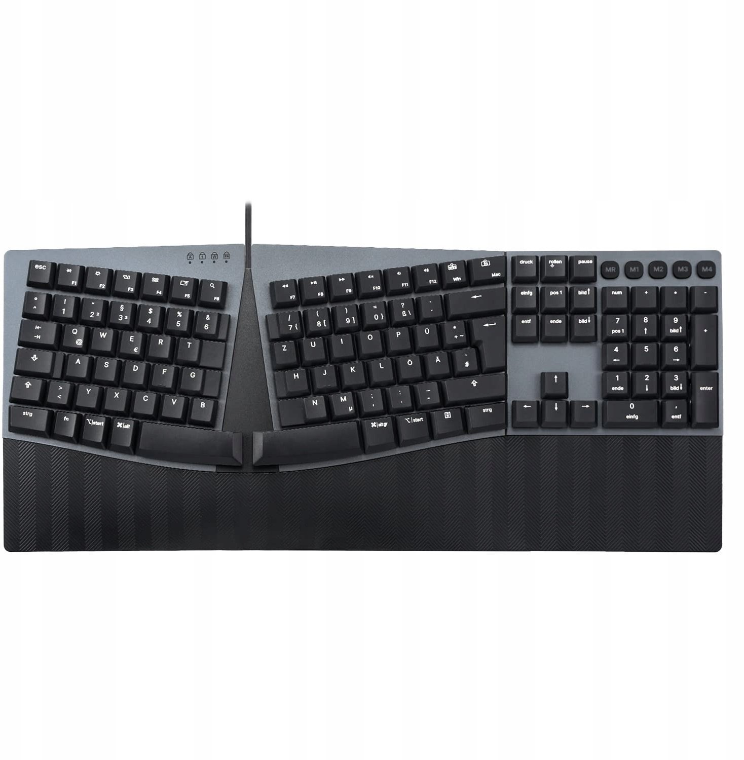 Klawiatura Perixx PERIBOARD-535 DE RD, ergonomiczna mechaniczna klawiatura USB (czerwone przyciski)