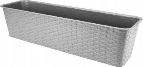 Galicja Doniczka balkonowa skrzynka rattanowa szary 60 cm