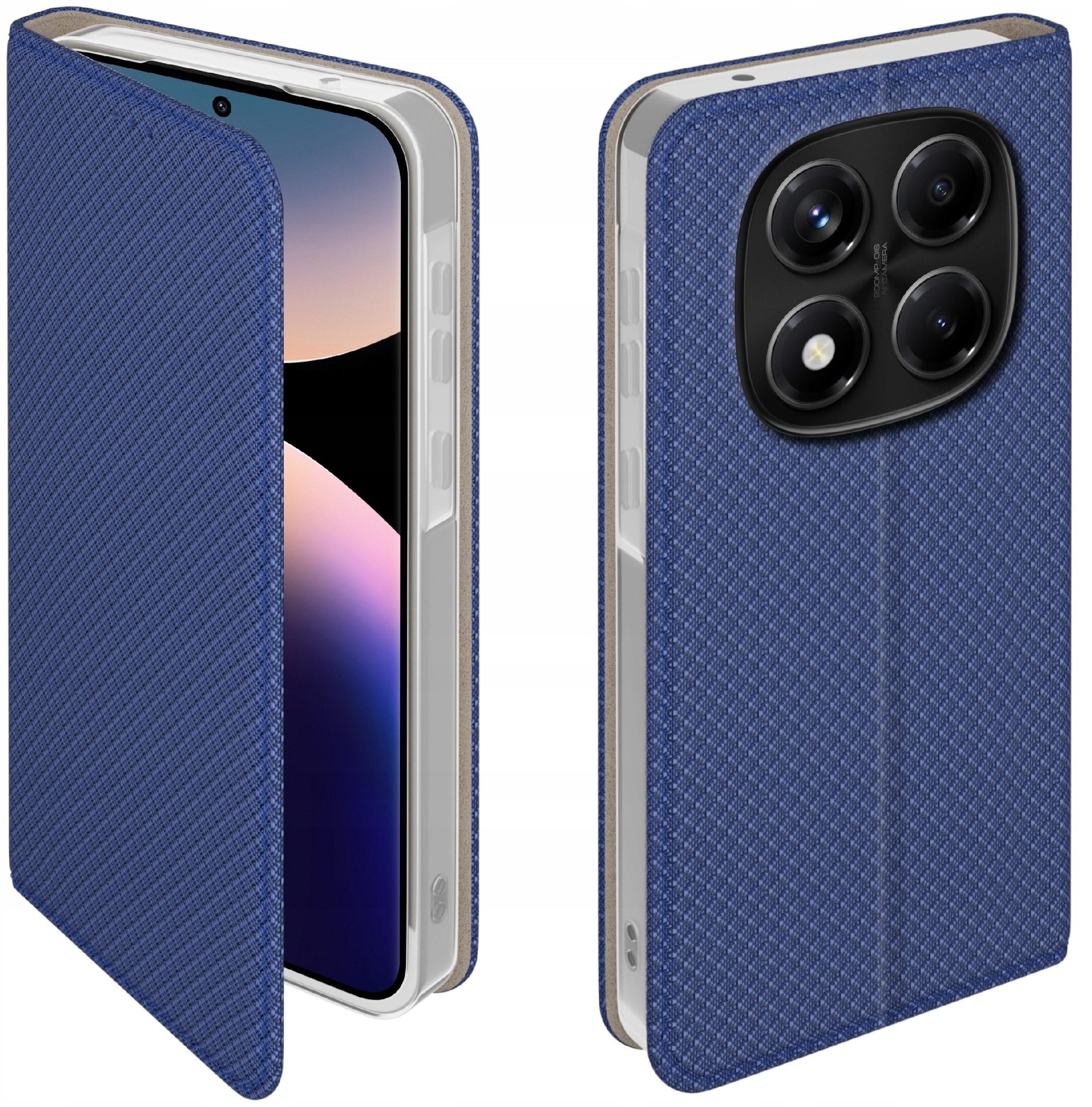 Etui z klapką do Xiaomi Redmi Note 14 Pro 4G Zamykane Granatowe Futerał