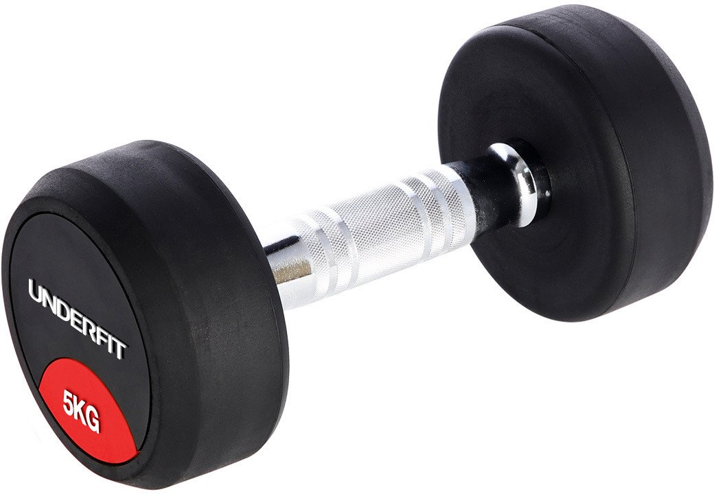 Hantla gumowana 5 kg UNDERFIT do ćwiczeń siłowych fitness