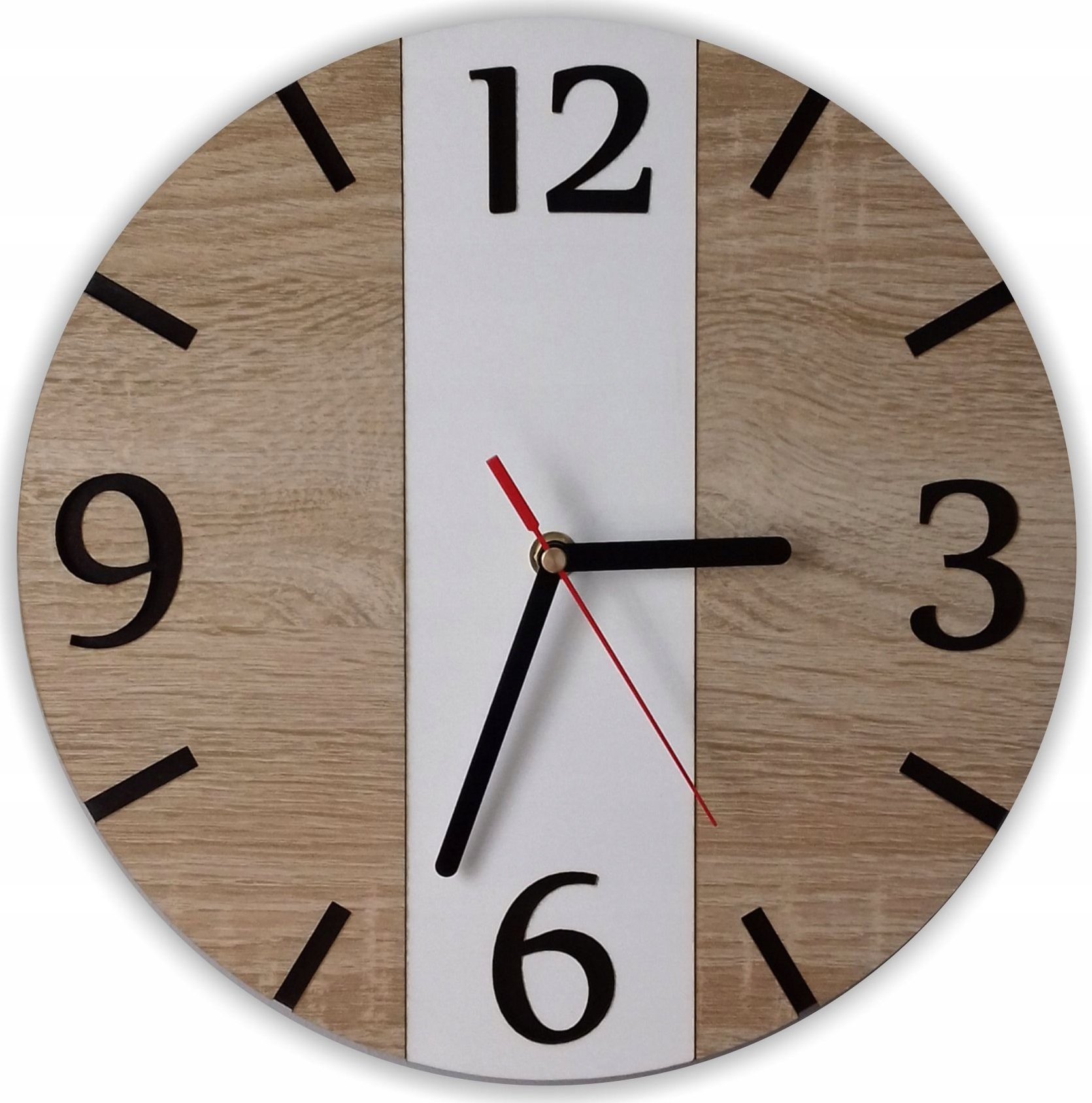 naSciane Nowoczesny zegar ścienny do salonu SYPIALNI DĄB