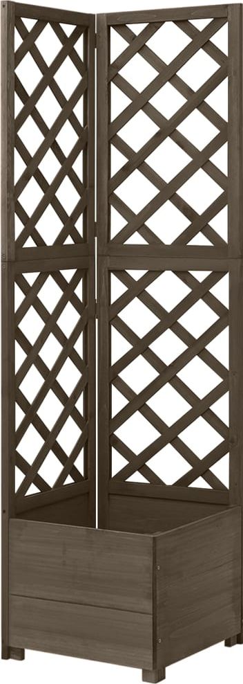 vidaXL Narożna donica ogrodowa z kratką, szara, 40x40x150 cm, jodła